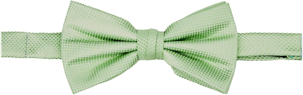 Men's Woven Subtle Mini Squares Adjustable Pre-Tied Banded Bow Tie