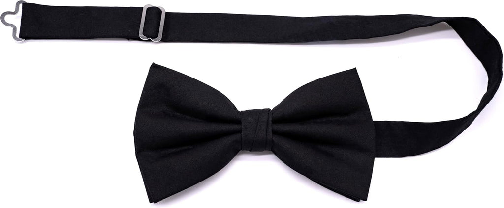 Men's Bow Tie Cotton Formal Tuxedo Bow Ties for Men Pre-tied Solid Color Bowtie for Wedding Party