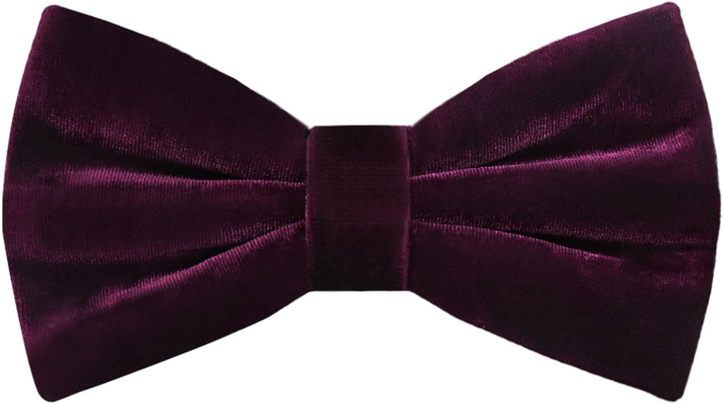 Velvet Bow Ties for Men Adjustable Pre Tied Mens Bow Tie, Solid Color Bowtie for Wedding Party Business Prom Formal