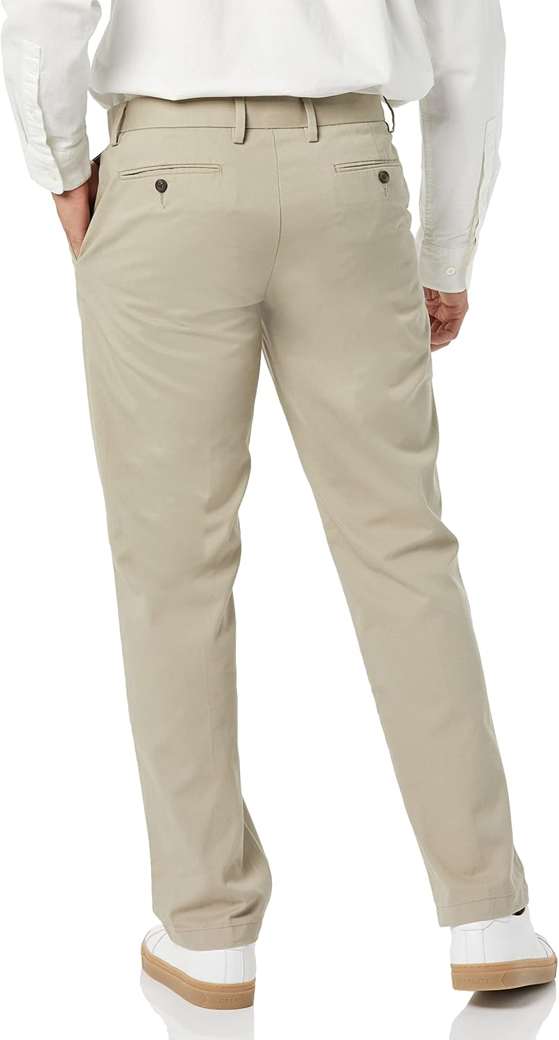 Men's Straight-Fit Wrinkle-Resistant Flat-Front Chino Pant