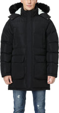 Men's Winter Puffer Parka Jacket Wind and Water Resistant Jacket Warm Hooded Coat