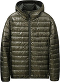 Puffer Jacket Men Lightweight Packable Quilted Jackets Hooded Bubble Winter Down Coat Insulated Thick Outwear Pockets