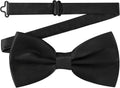 Men's Pre Tied Bow Ties for Wedding Party Fancy Plain Adjustable Bowties Necktie