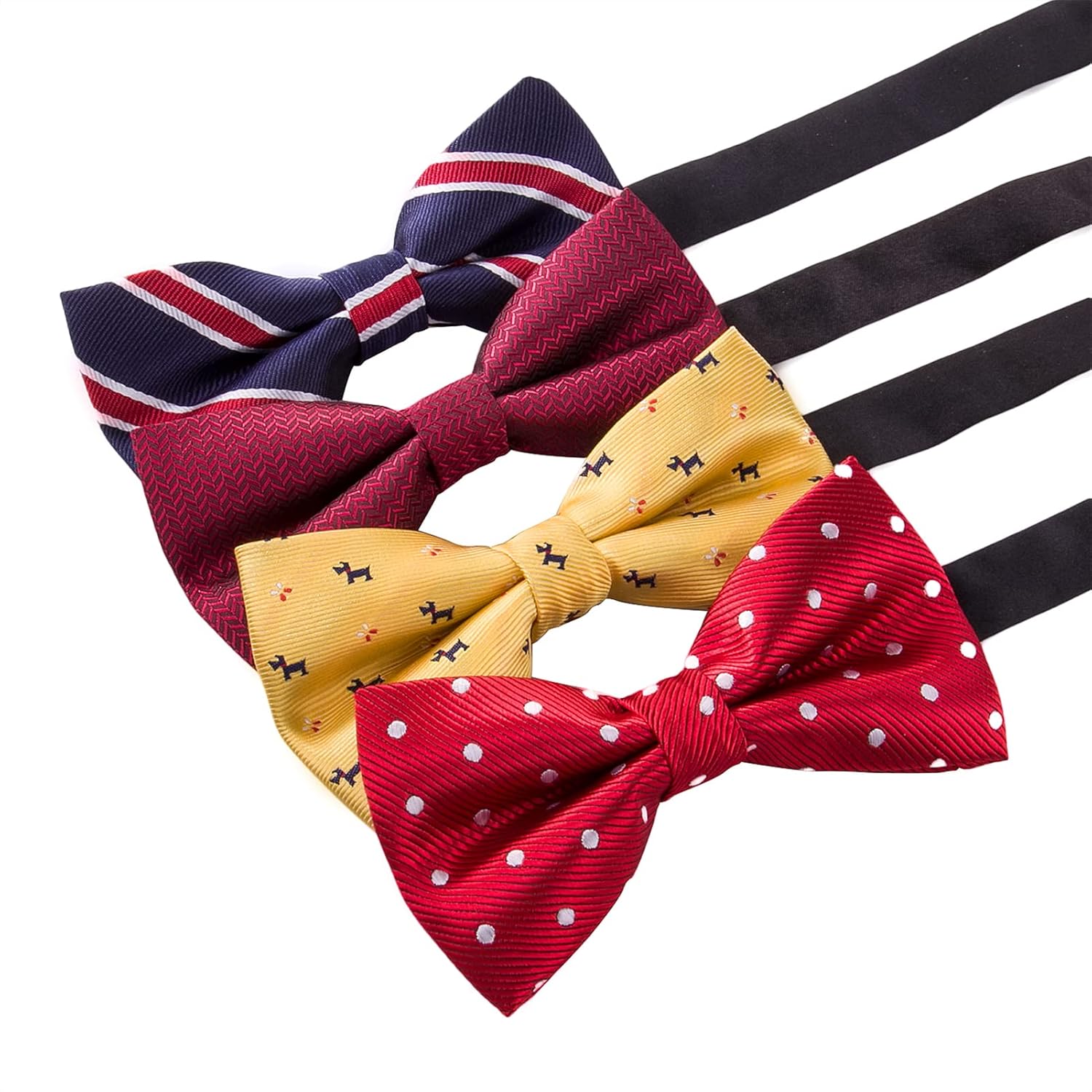 8 PACKS Elegant Adjustable Pre-tied Bow Ties for Men Boys (1&4&5&6&8 Pack for option)