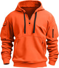 Mens Quarter Zip Pullover Tactical Hoodies Vintage Long Sleeve Casual Fashion Hoodie Fall Winter Sweaters
