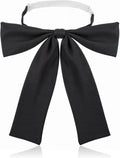 Bowtie Western Bow Ties for Men Women Black Satin Ribbon Bow Tie Pre-tied Adjustable Bowties for Uniform Shirt Party Wedding