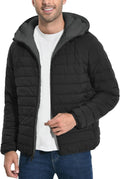 Men's Winter Puffer Jacket Sherpa Lined Hooded Water Resistant Midweight Warm Insulated Quilted Down Coat Parka
