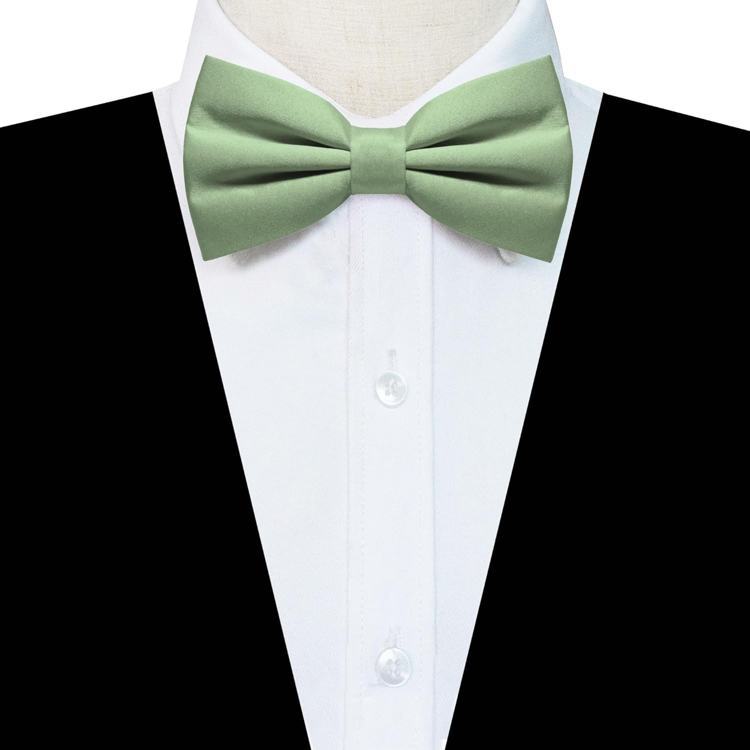 Solid Color Pre-tied Bow Tie Adjustable Bowtie for Men