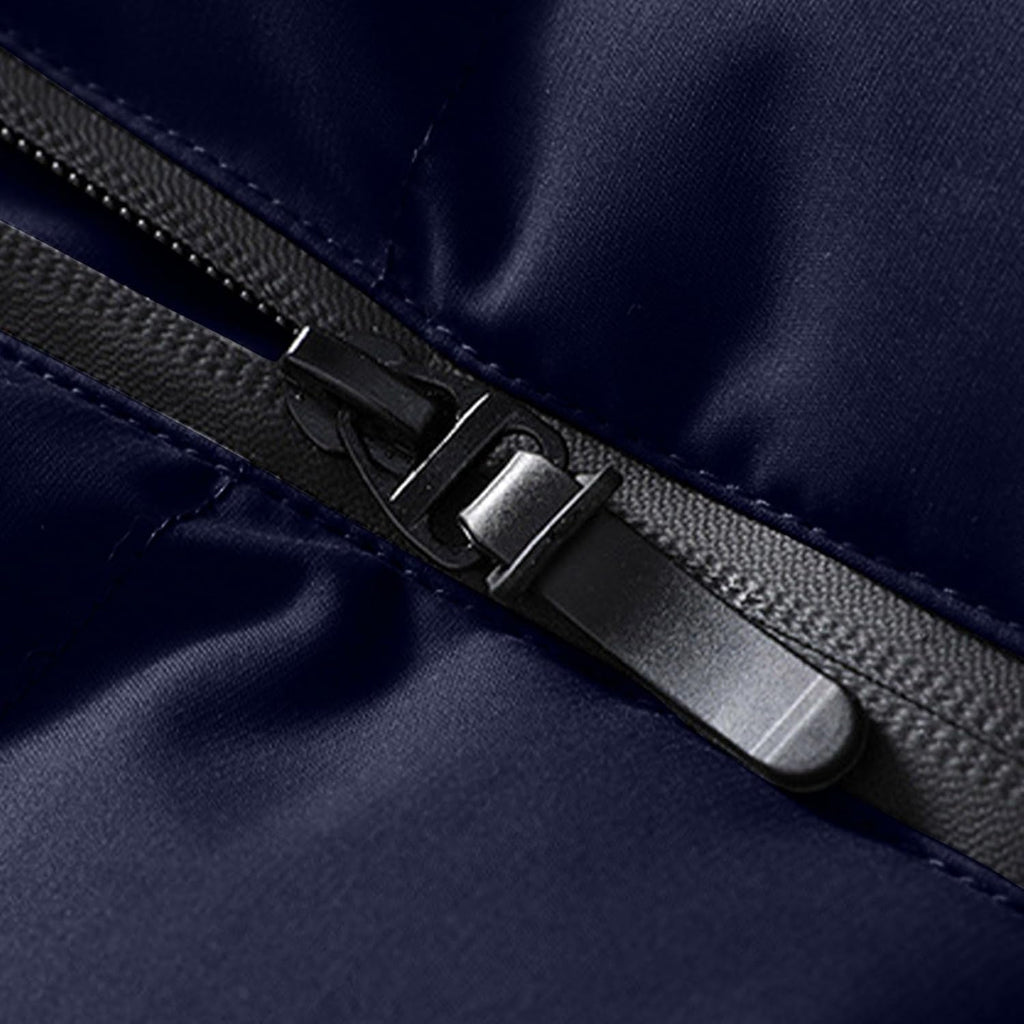 Windproof Men's Winter Jacket with Hood Lightweight Quilted Puffer Down Coat Warmth Packable Outdoor Parka