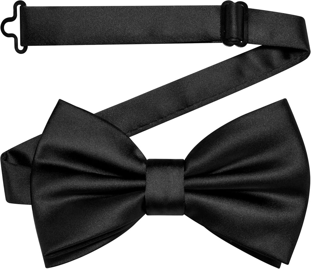Solid Color Pre-tied Bow Tie Quality Adjustable Bowtie for Men Party Wedding