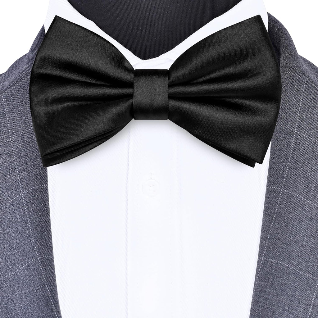 Solid Color Pre-tied Bow Tie Quality Adjustable Bowtie for Men Party Wedding